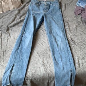 Zara flare leg jeans with slit